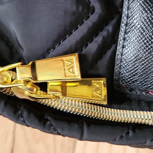 Adrienne Vittadini Black Quilted Backpack with Gold Accents main image 5